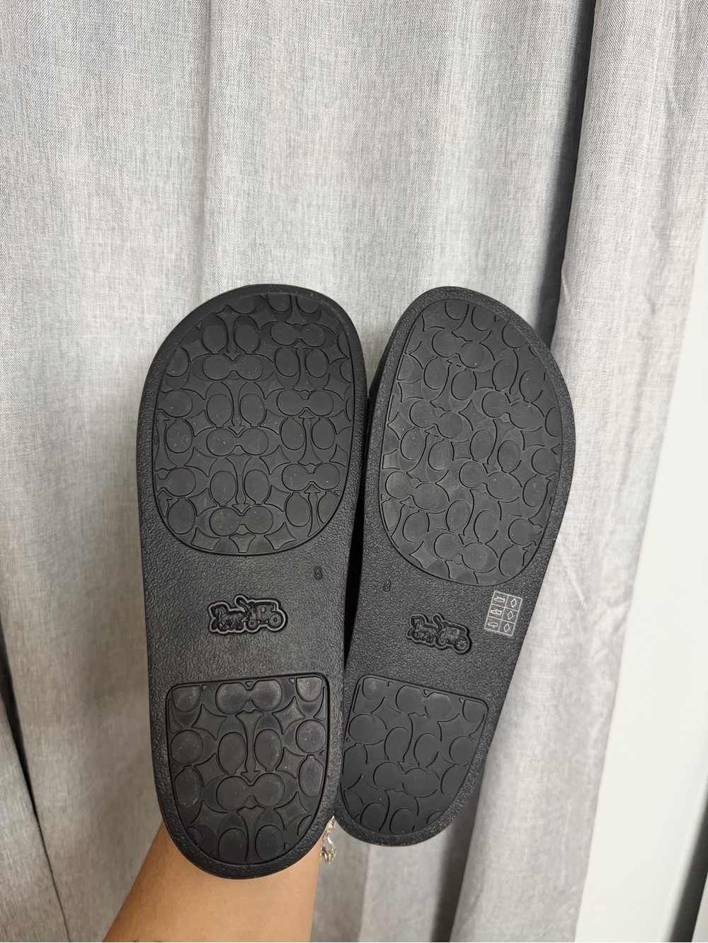 Coach Black Signature-Print Slide Sandals - Picture 5 of 5